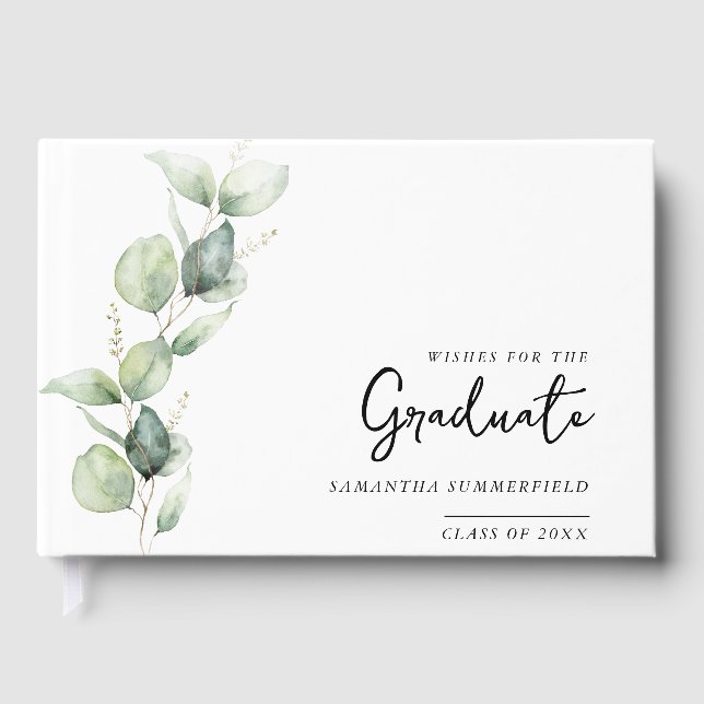 Graduation Photo Eucalyptus Grad 2026 Guest Book (Front)