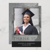 Graduation Photo Formal Engraved Stone Thank You | Zazzle