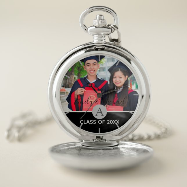 Graduation PHOTO - Gifts and Announcements Custom Pocket Watch (Inside)