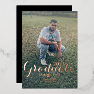 Graduation Photo Gold Bold Pressed Foil Foil Invitation