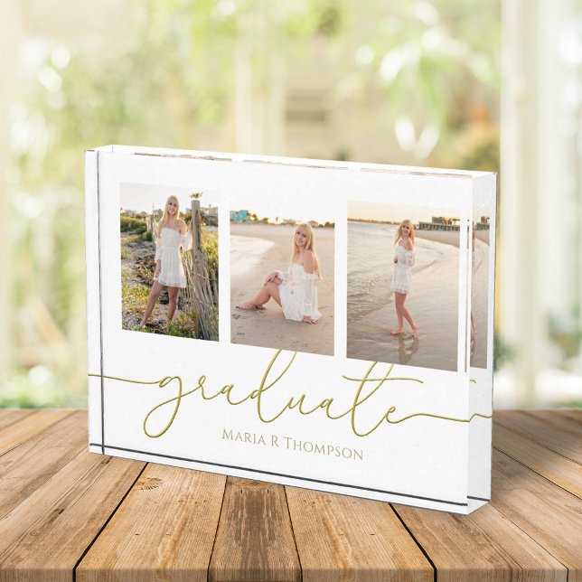 Graduation Photo Gold Calligraphy Script Block (Creator Uploaded)