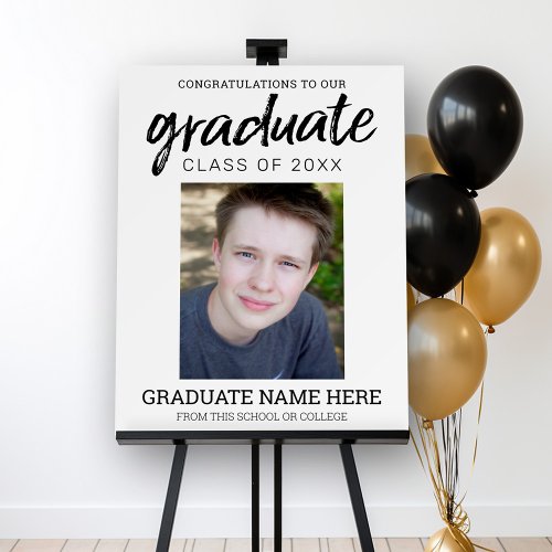 Graduation Photo _ Graduate Modern Script White Foam Board