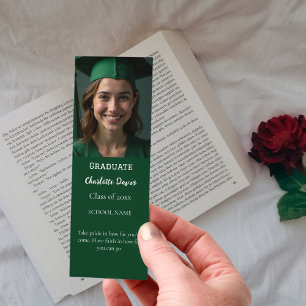 Graduation photo graduate motivational quote green bookmarks