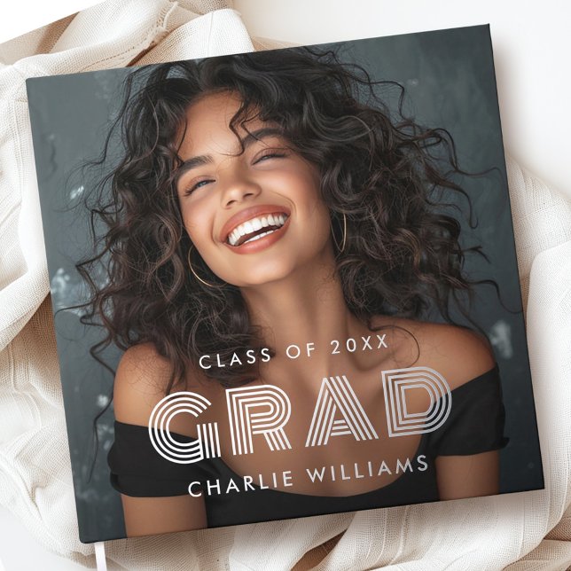 Graduation photo graduate name year foil guest book  (Graduation photo graduate name year foil guest book)