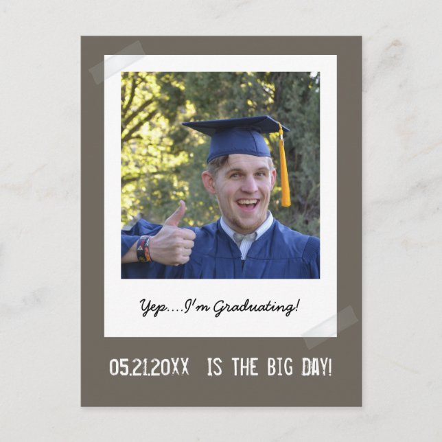 Graduation Photo - Instant Camera Frame Postcard (Front)