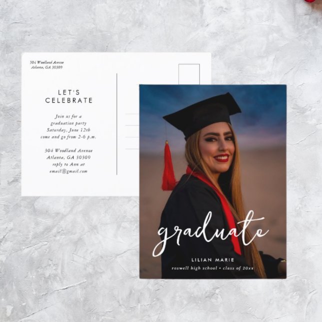 Graduation Photo Invitation Postcard (Creator Uploaded)