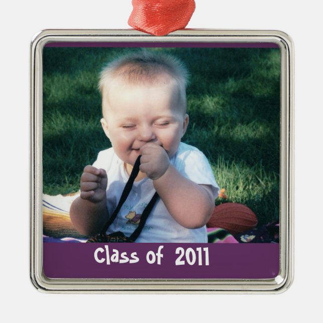 Graduation Photo Keepsake Metal Ornament (Front)