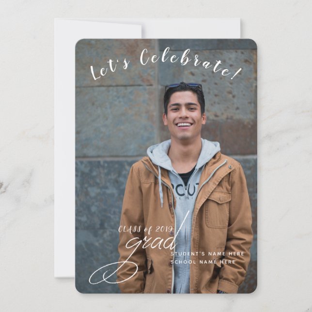  Graduation Photo Let's Celebrate Invitation (Front)
