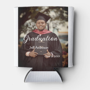 Graduation photo man name class of 20XX college Can Cooler