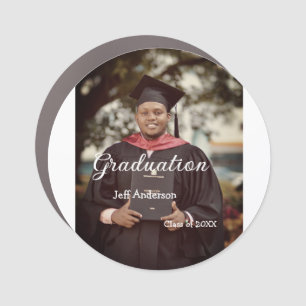 Graduation photo man name class of 20XX college Car Magnet