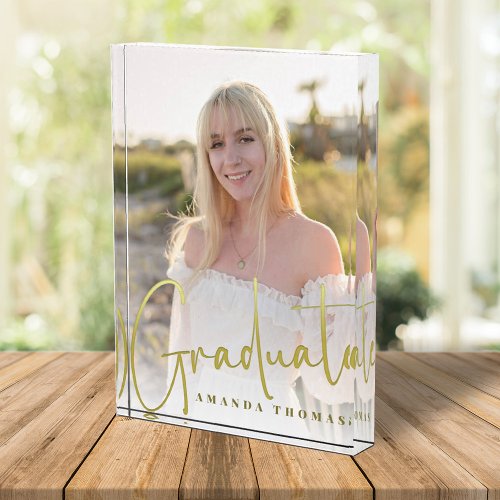 Graduation Photo Minimalist Gold Script