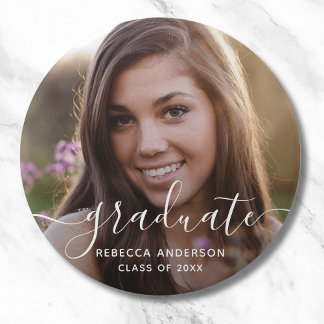 Graduation Photo Modern Button