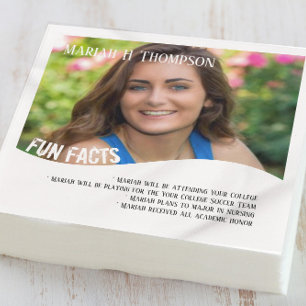 Graduation Photo Modern Minimalist Fun Facts Napkins
