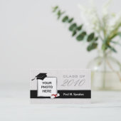 Graduation Photo Name Card - Gray and Black (Standing Front)
