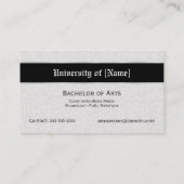 Graduation Photo Name Card - Gray and Black (Back)