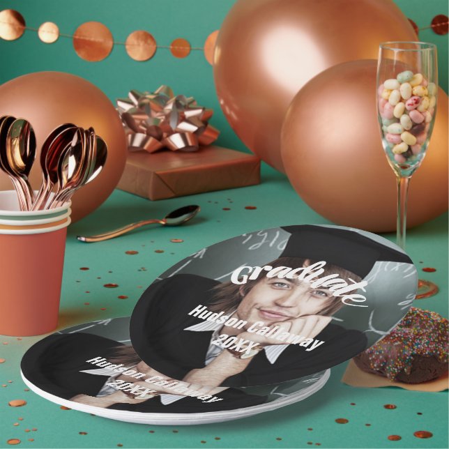 Graduation Photo Name of Graduate Year Paper Plates (Multi)