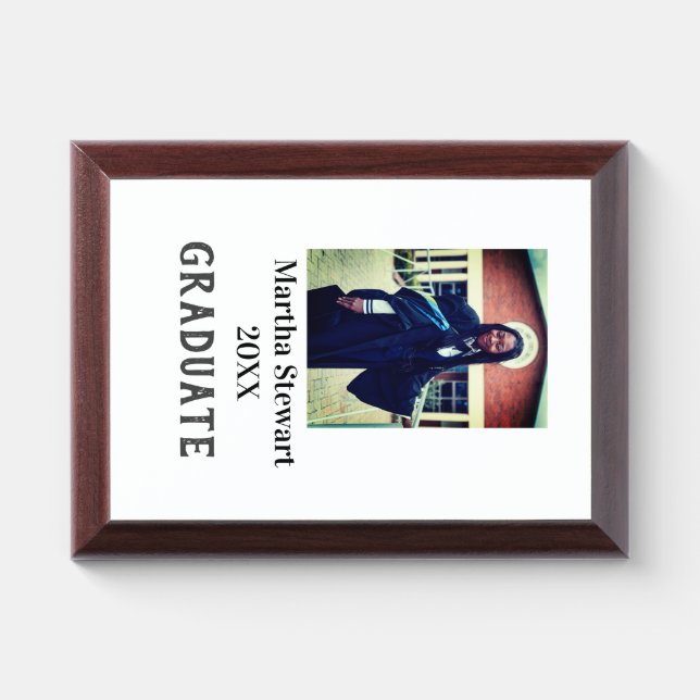 Graduation photo name year class university simple award plaque (Horizontal)