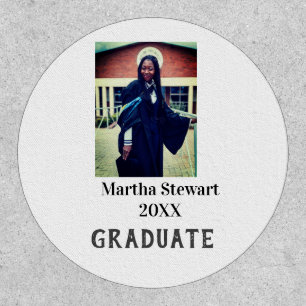 Graduation photo name year class university simple patch