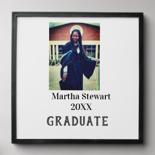 Graduation photo name year class university simple peel and stick photo tile