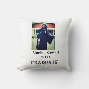 Graduation photo name year class university simple throw pillow