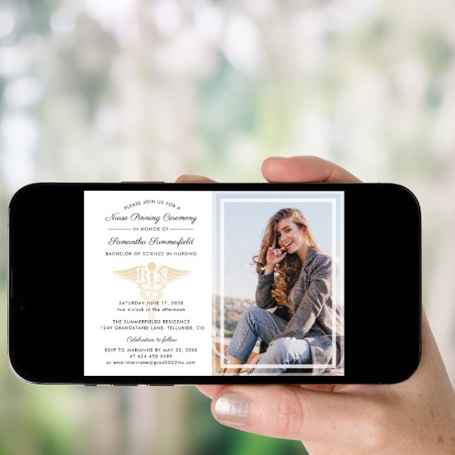 Graduation Photo Nurse Pinning Ceremony Invitation (Front Digital)