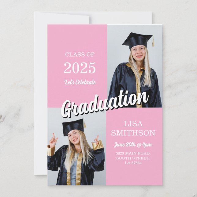 Graduation Photo Party Modern Simple Invitation (Front)