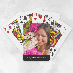 Graduation Photo Personalized Name Playing Cards