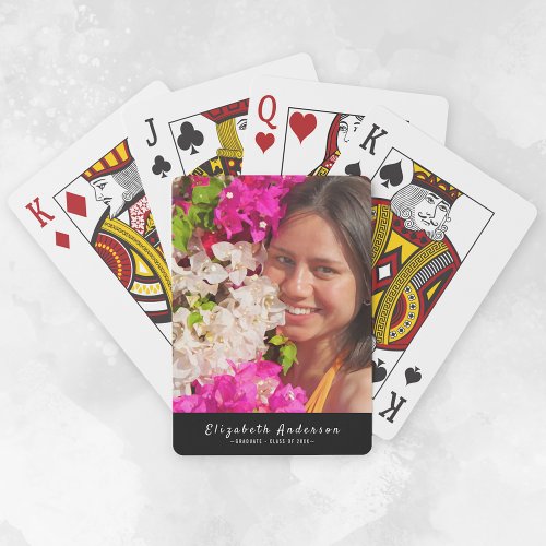 Graduation Photo Personalized Name Playing Cards