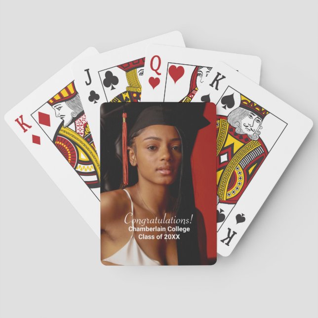Graduation Photo Playing Cards (Back)