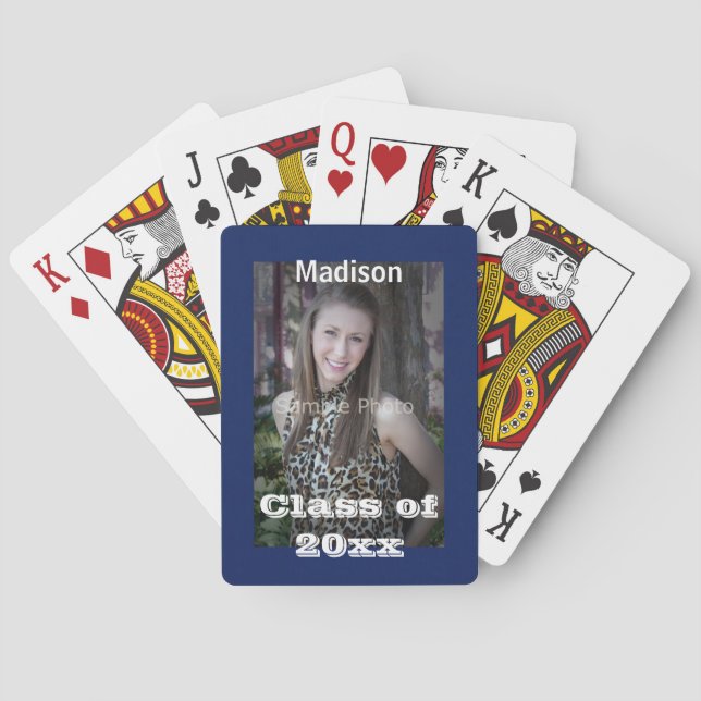 Graduation Photo Playing Cards (Back)