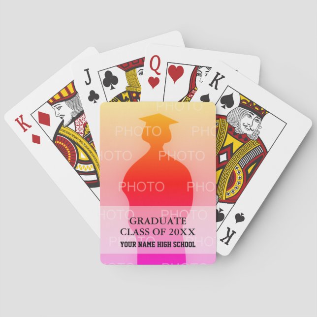 Graduation photo playing cards gift for graduate (Back)