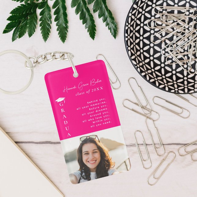 Graduation Photo & Quote Keychain (Creator Uploaded)