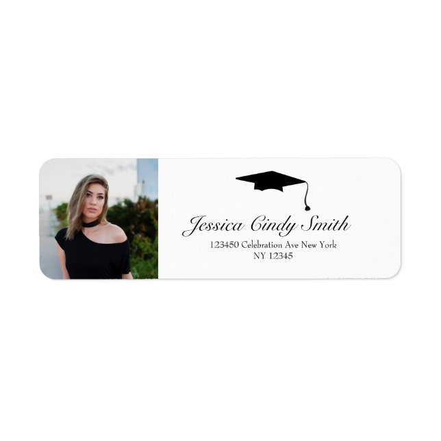 Graduation Photo Return Address Labels (Front)