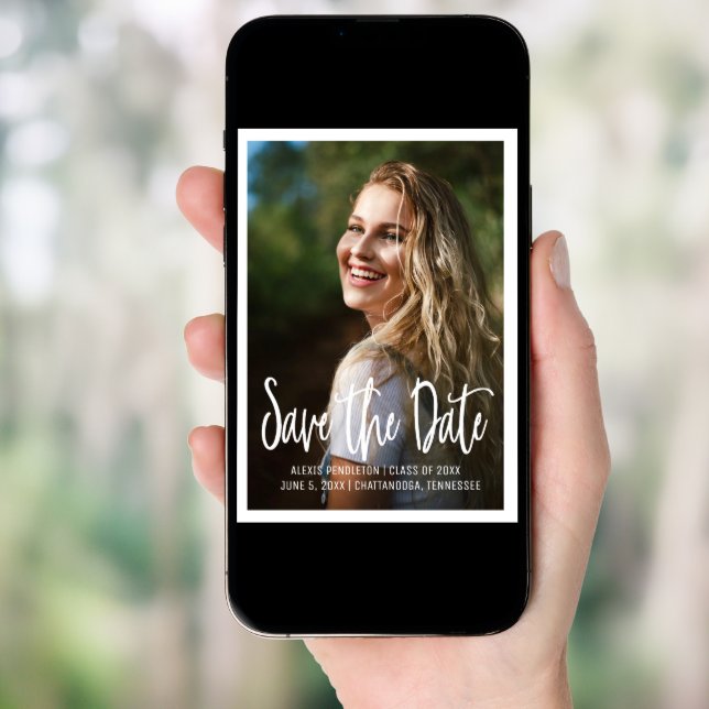 Graduation Photo Save Date High School College Invitation (Front Digital)