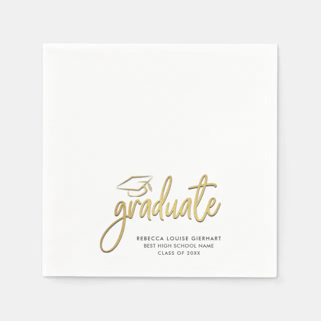 Graduation Photo Script 2024 Grad Party Napkins | Zazzle