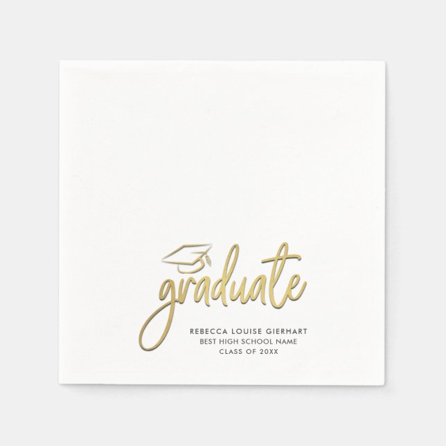 Graduation Photo Script 2026 Grad Party Napkins (Front)