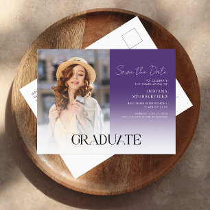 Graduation Photo Script 2026 Grad Save the Date Announcement Postcard