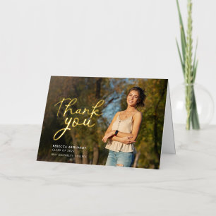 Graduation Photo Script Grad Thank You Card