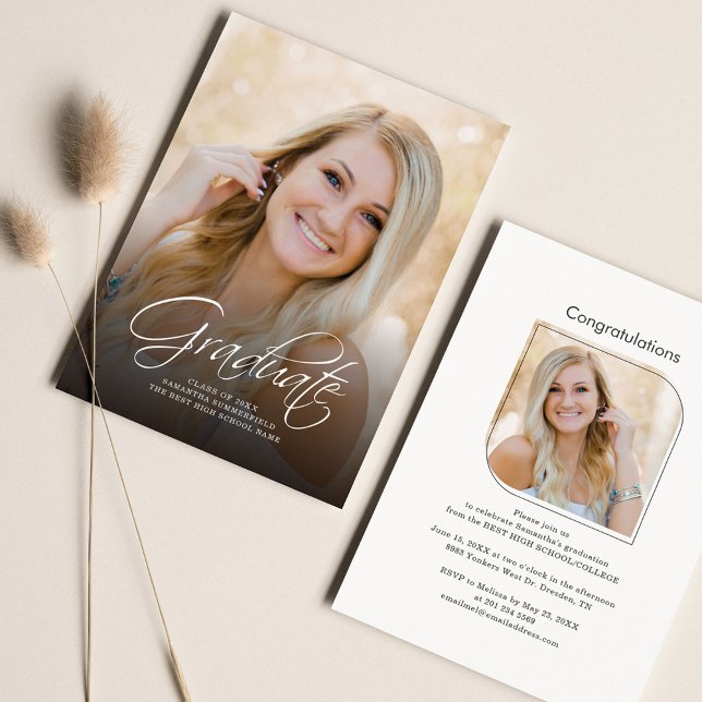Graduation Photo Script Modern Grad 2025 Party Invitation (Creator Uploaded)
