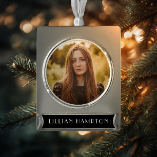 Graduation Photo Silver Plated Banner Ornament