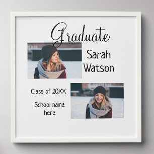 graduation photo simple classic add class year sch peel and stick photo tile