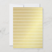 Graduation Photo Simple DIY Gold Stripe Flat Card (Back)