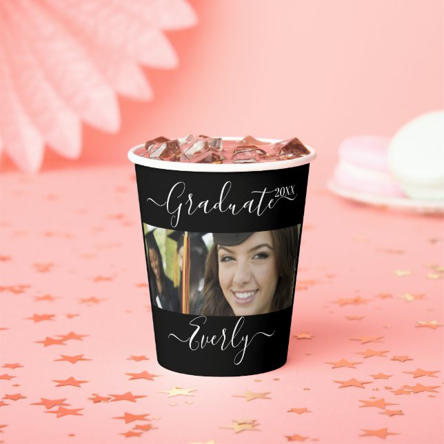 Graduation Photo Simple Modern Open House Party Pa Paper Cups (Insitu)