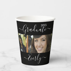 Graduation Photo Simple Modern Open House Party Pa Paper Cups