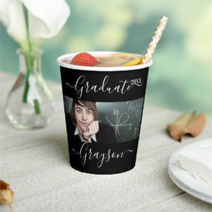 Graduation Photo Simple Modern Open House Party Paper Cups