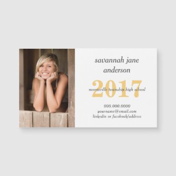 Graduation Photo Student Name Cards Magnets by HolidayInk at Zazzle