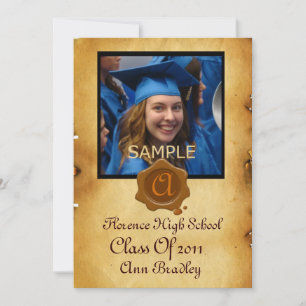 GRADUATION PHOTO TEMPLATE PARCHMENT Brown Wax Seal