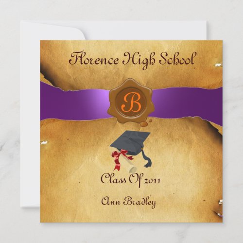 GRADUATION PHOTO TEMPLATE PARCHMENT p Wax Seal