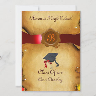 GRADUATION PHOTO TEMPLATE PARCHMENT red Wax Seal