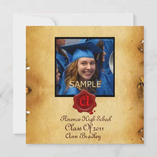 GRADUATION PHOTO TEMPLATE PARCHMENT red Wax Seal